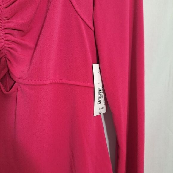 Bold Elements Womens Cut To Curve Blouse Barbie Pink Glam Rock Party Medium - Picture 7 of 10